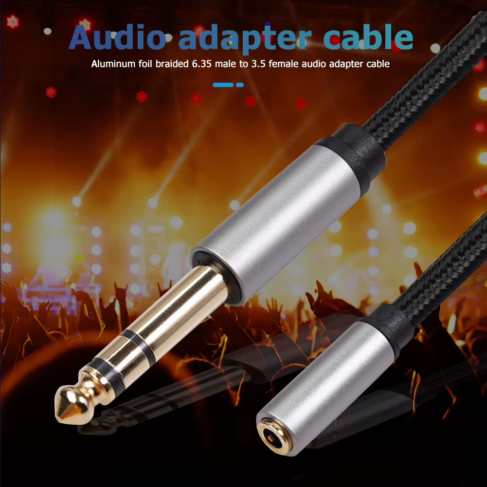 6.35Mm to 3.5Mm Audio Cable 1/4 Male to 1/8 Female Headphone Stereo Adapter Cord for Amplifiers Guitar Keyboard Piano Parts
